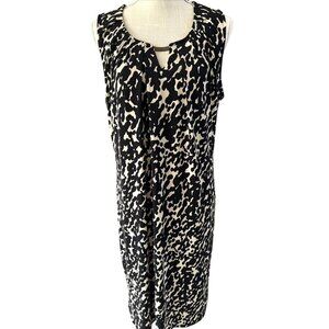 Dana Buchman Signature Sleeveless Black & White Abstract Print Dress L
